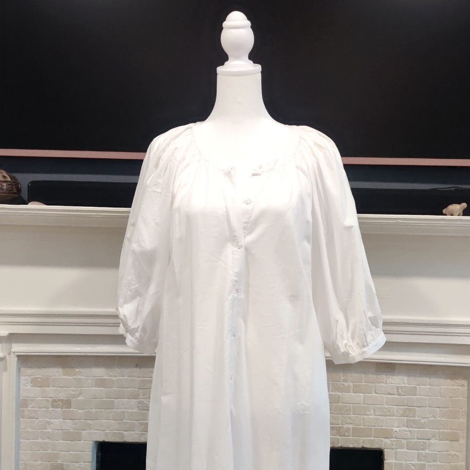 Nwt Madewell White Button-Front Midi Dress In Poplin